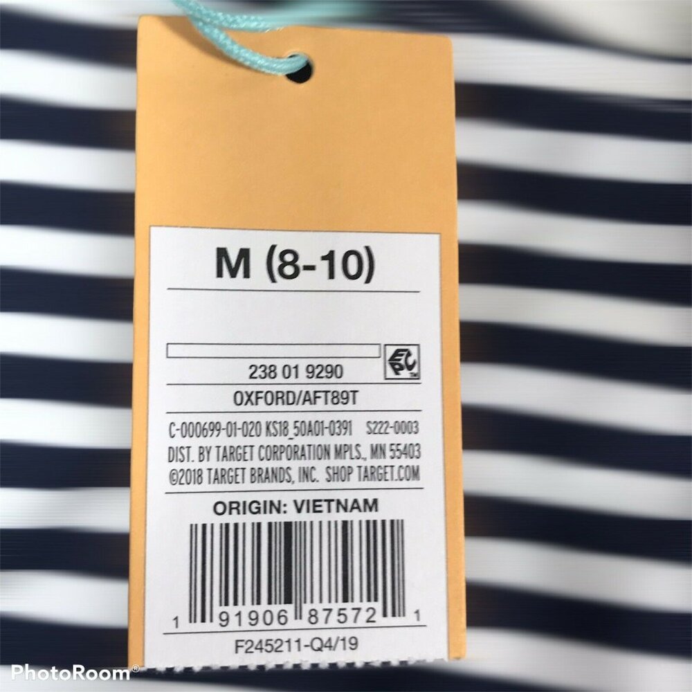 Kona Sol Womens Sz Medium 8-10 Tankini Swim Top Striped Navy White New With Tags - Picture 4 of 12